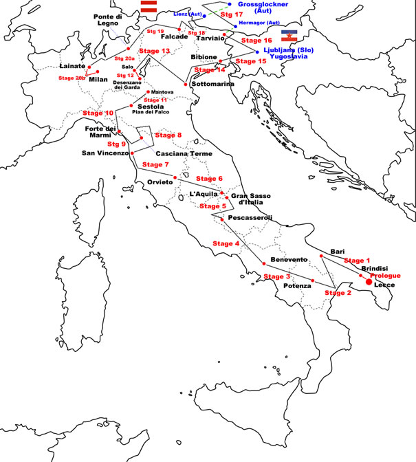 Giro d'Italia 1971 Map